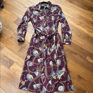 Ralph Lauren Burgundy Long Sleeve Dress